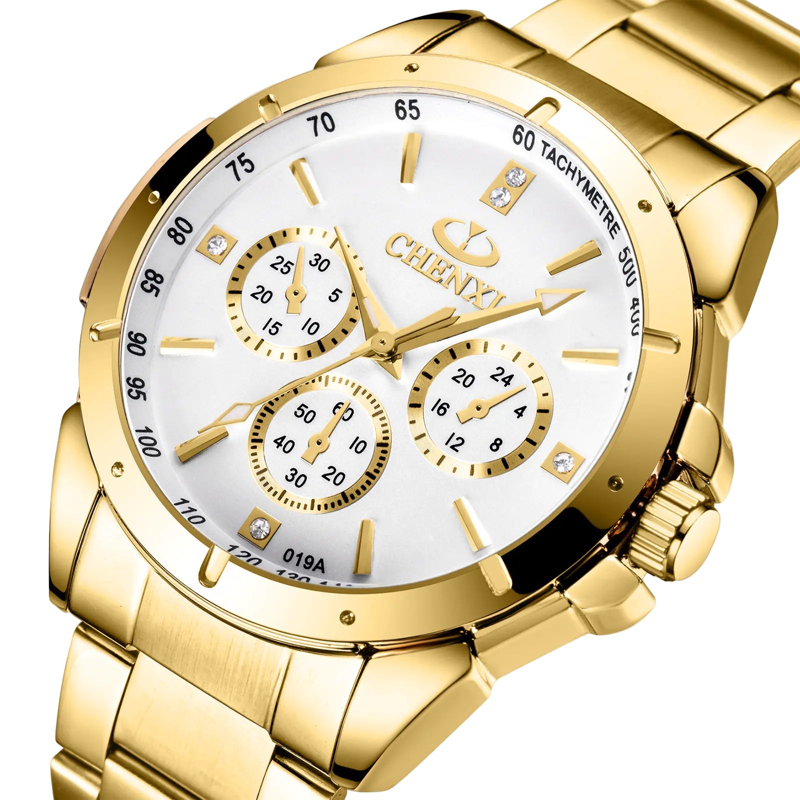 "Couple's Waterproof Quartz Watches with Steel Band"