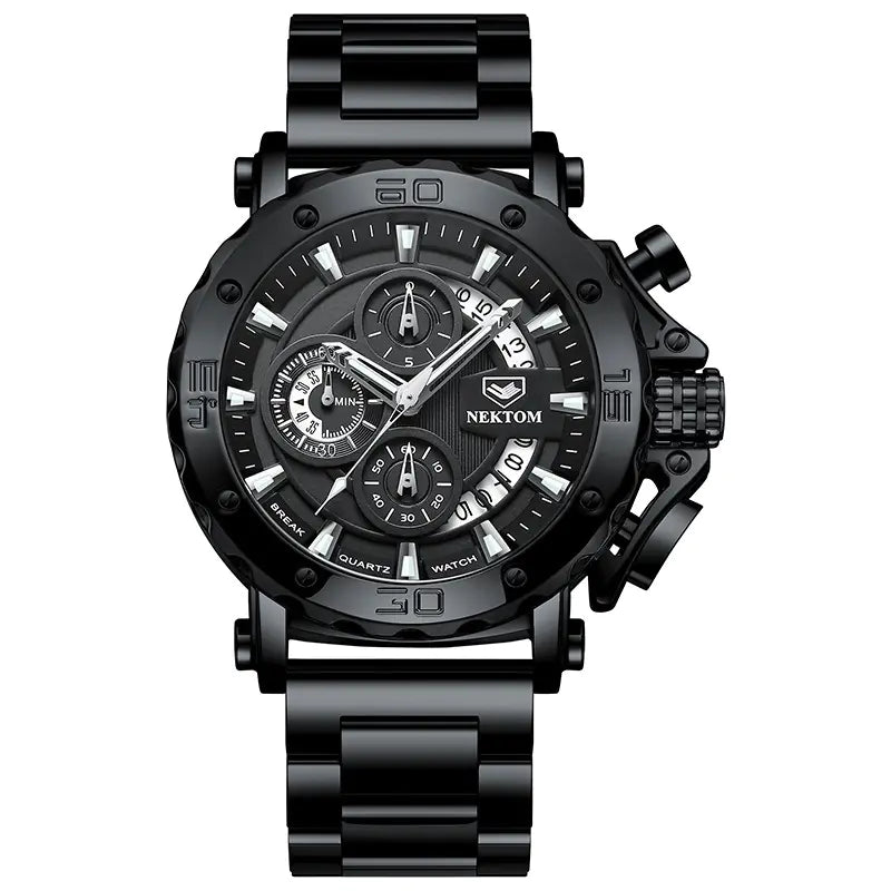 Men's Heavy Steel Waterproof Quartz Watch