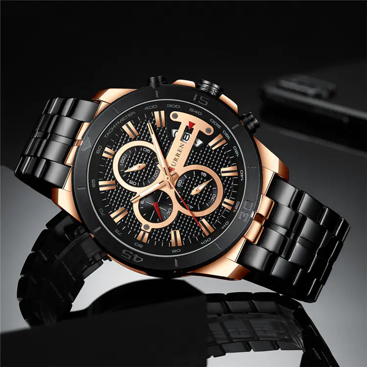 CURREN Men's Multifunctional Waterproof Quartz Watch