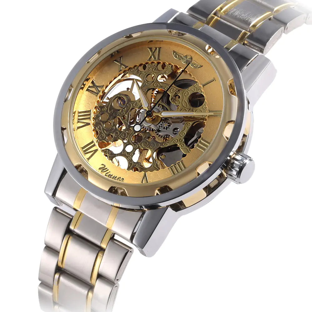 Stylish Business Casual Hollow Space Gold Watch
