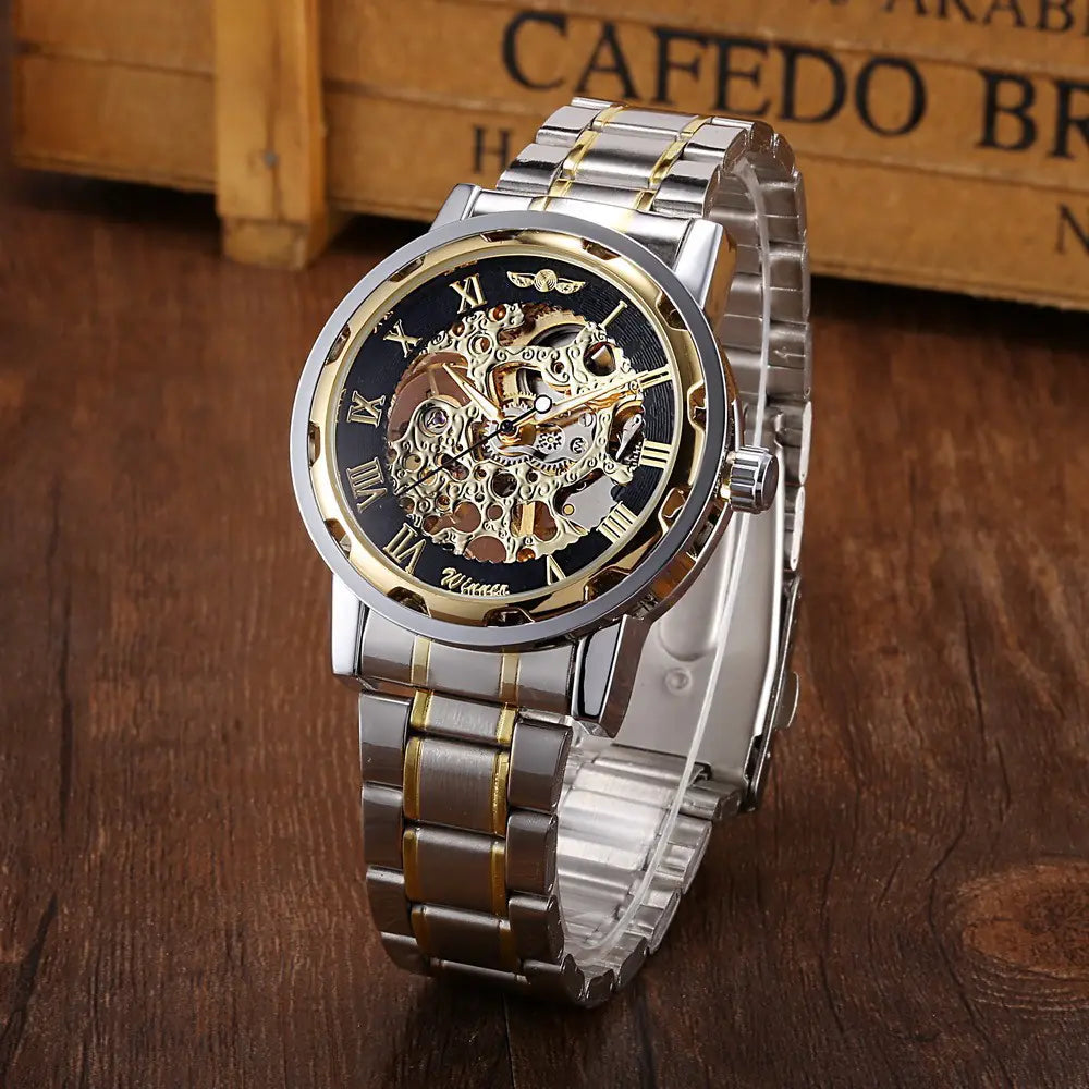 Stylish Business Casual Hollow Space Gold Watch