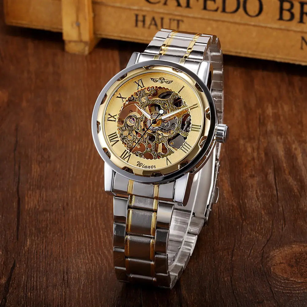 Stylish Business Casual Hollow Space Gold Watch