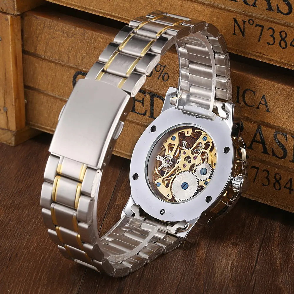 Stylish Business Casual Hollow Space Gold Watch