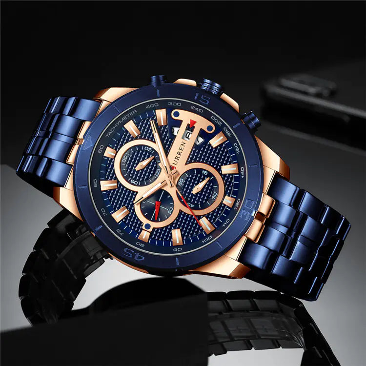 CURREN Men's Multifunctional Waterproof Quartz Watch