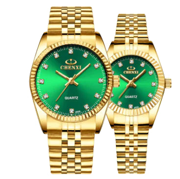 Gold Couple Watches for Men and Women - Model 004A
