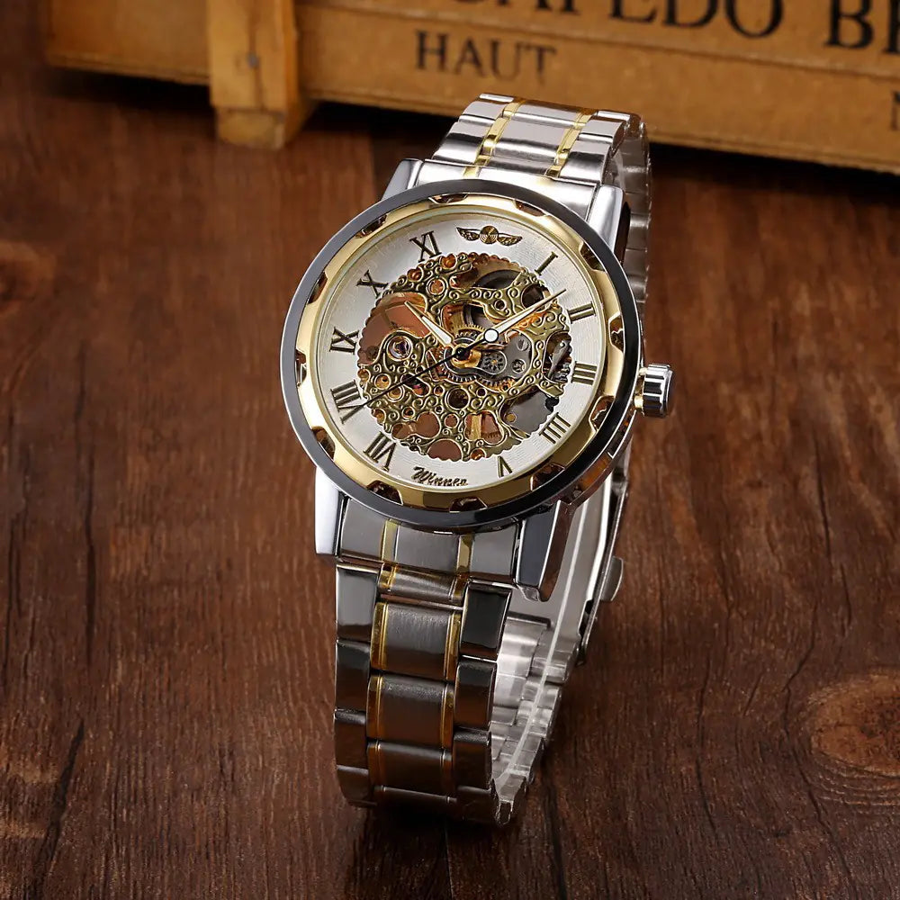 Stylish Business Casual Hollow Space Gold Watch